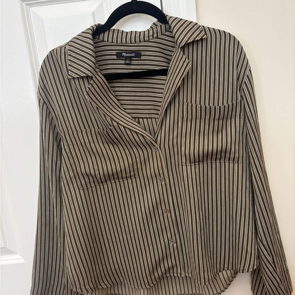 Madewell Brown Striped Button Down Shirt